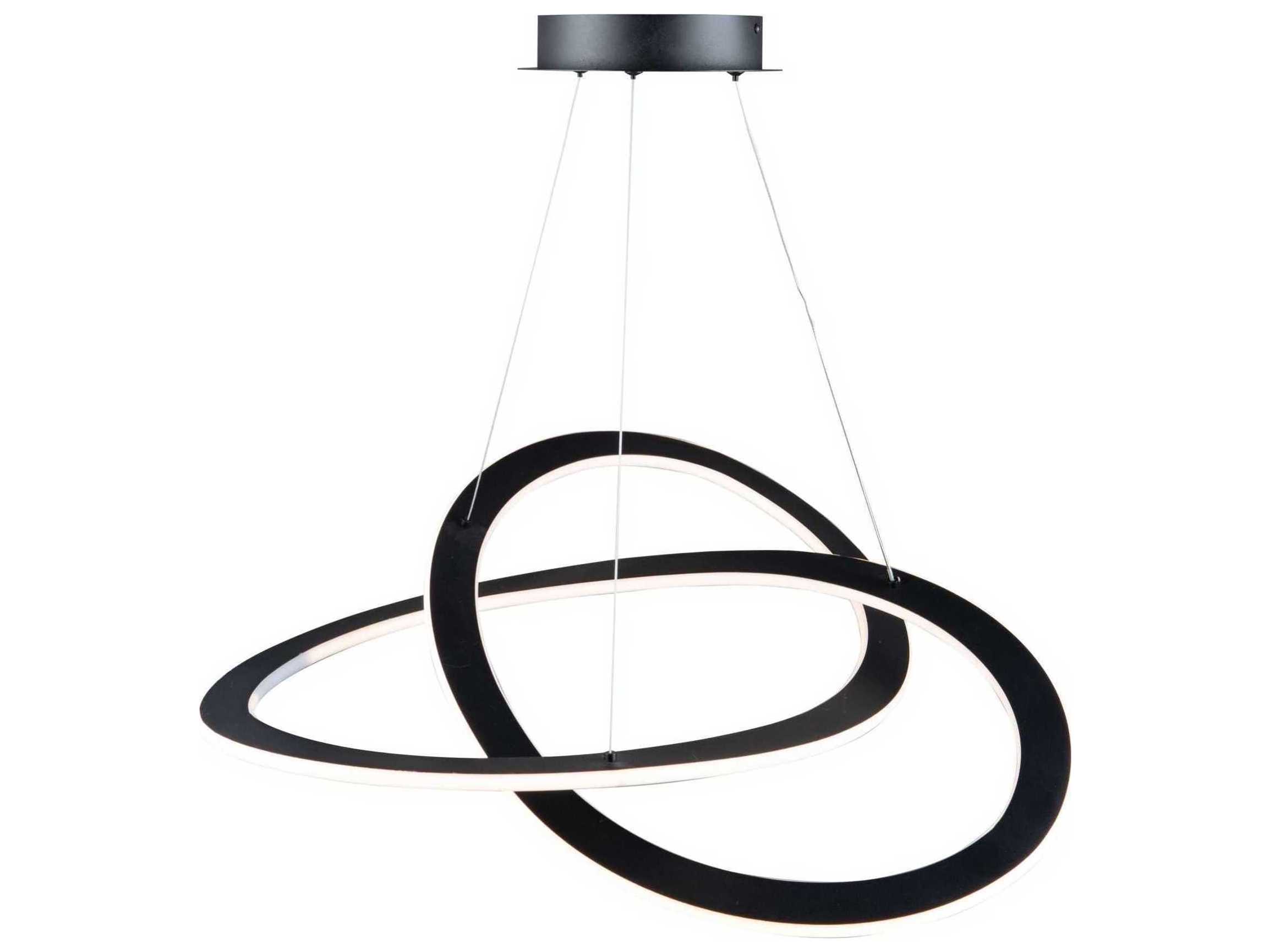 Artcraft Wave 2-Light Black LED Geometric Pendant