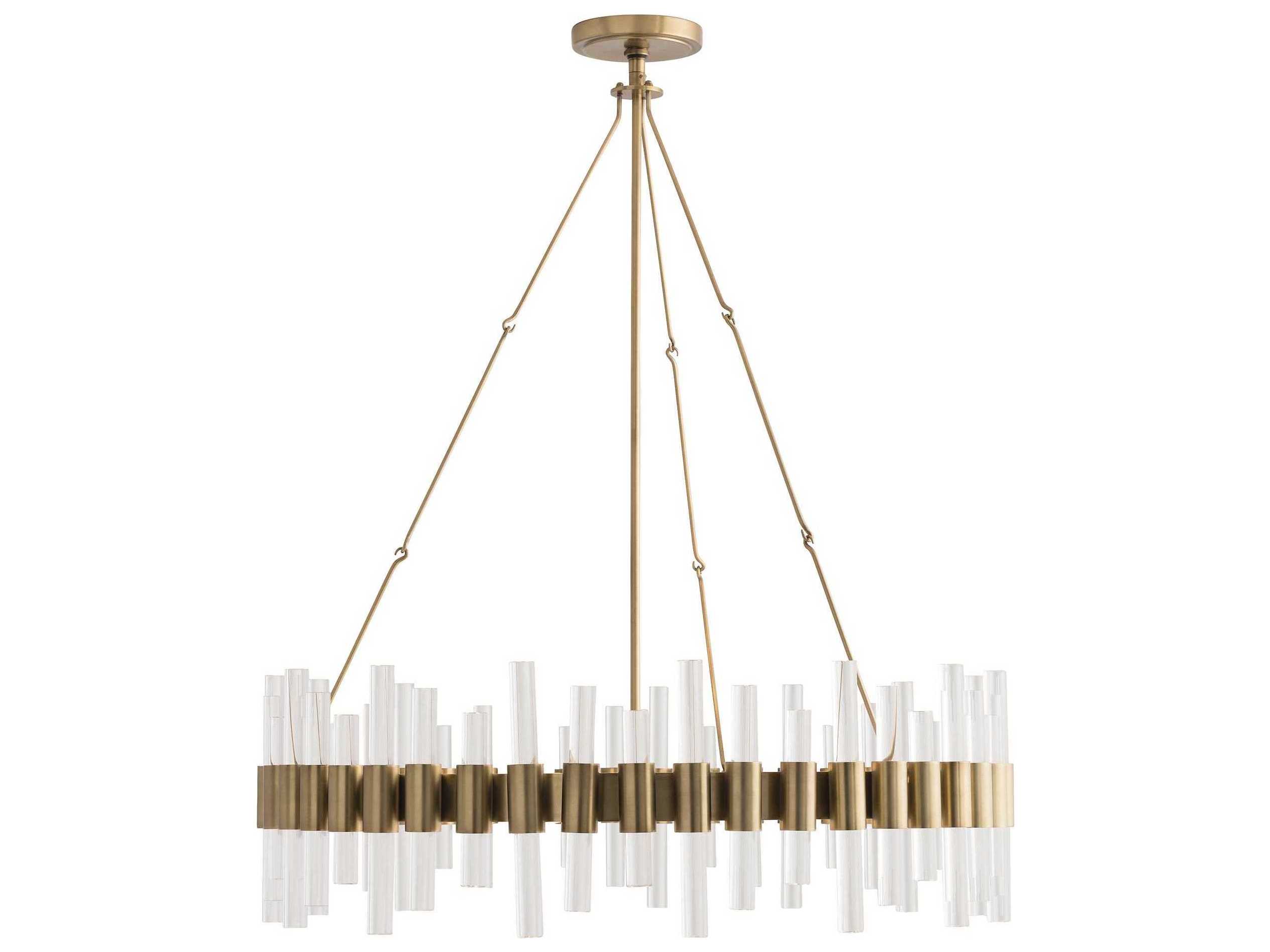 Arteriors Home Haskell 8-Light Antique Brass Drum Linear Chandelier