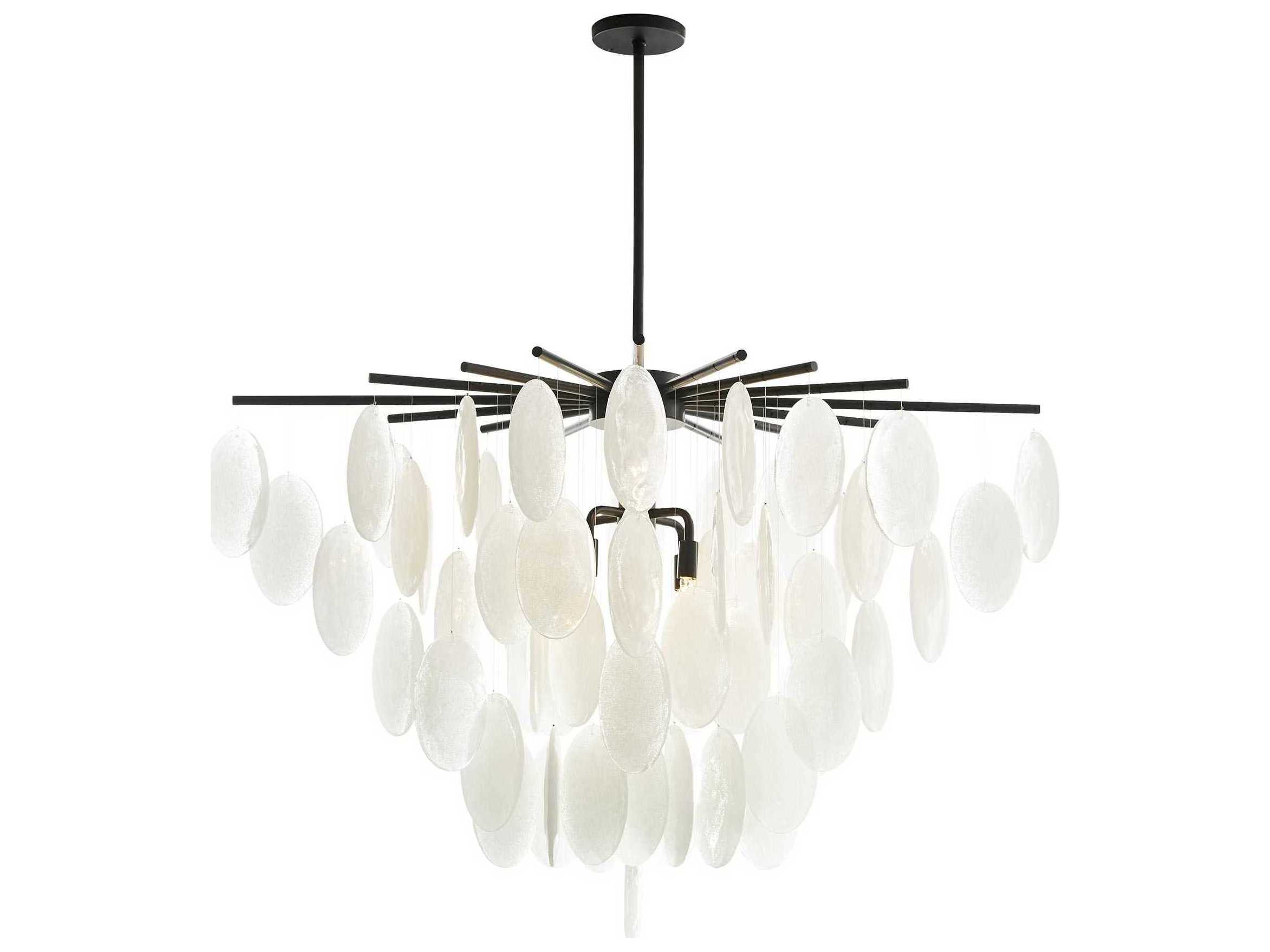Arteriors Home Jay Jeffers 8-Light Blackened White Glass Linear Chandelier