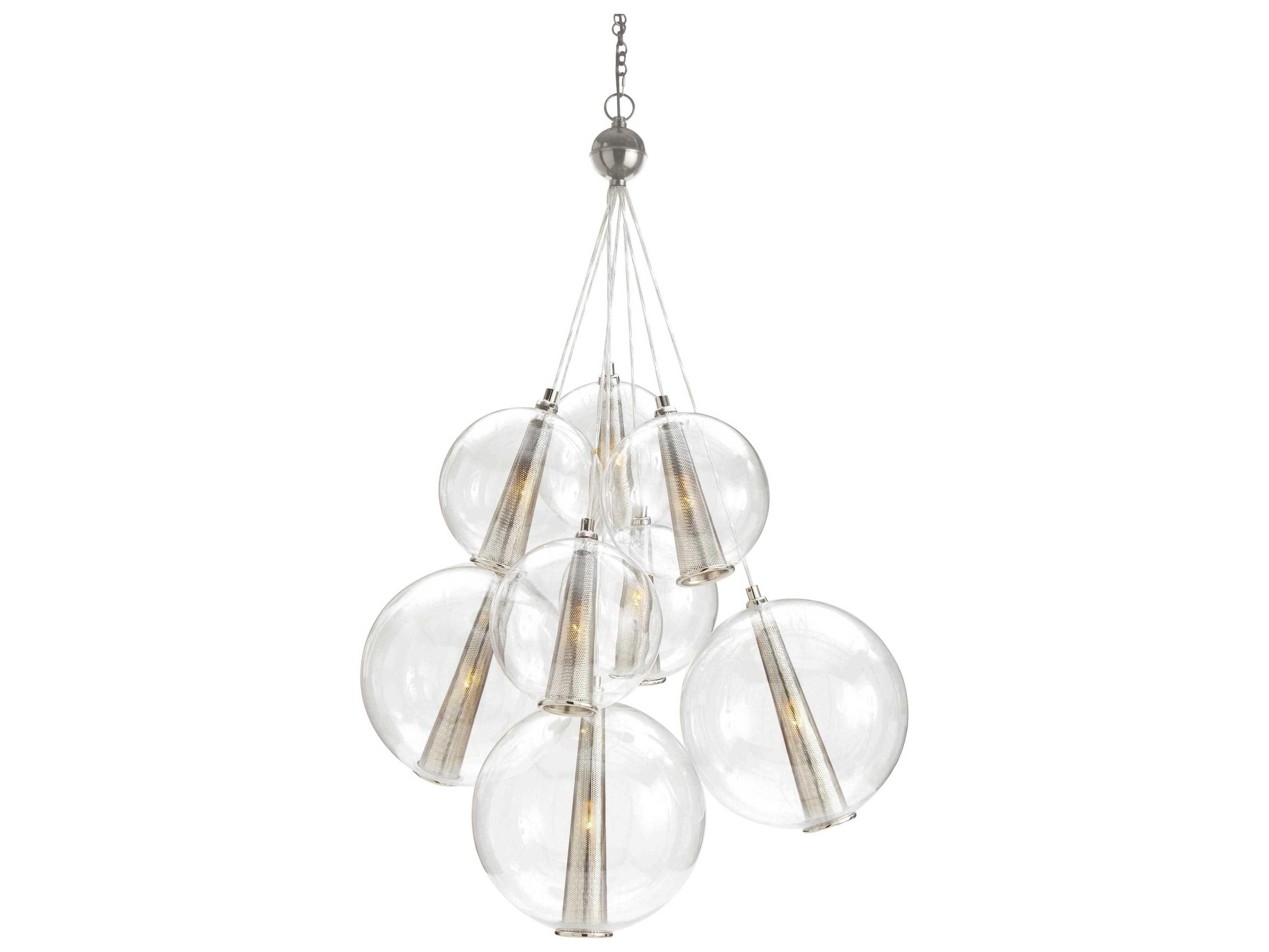 Arteriors Home Laura Kirar Caviar 8-Light Polished Nickel Globe Pendant