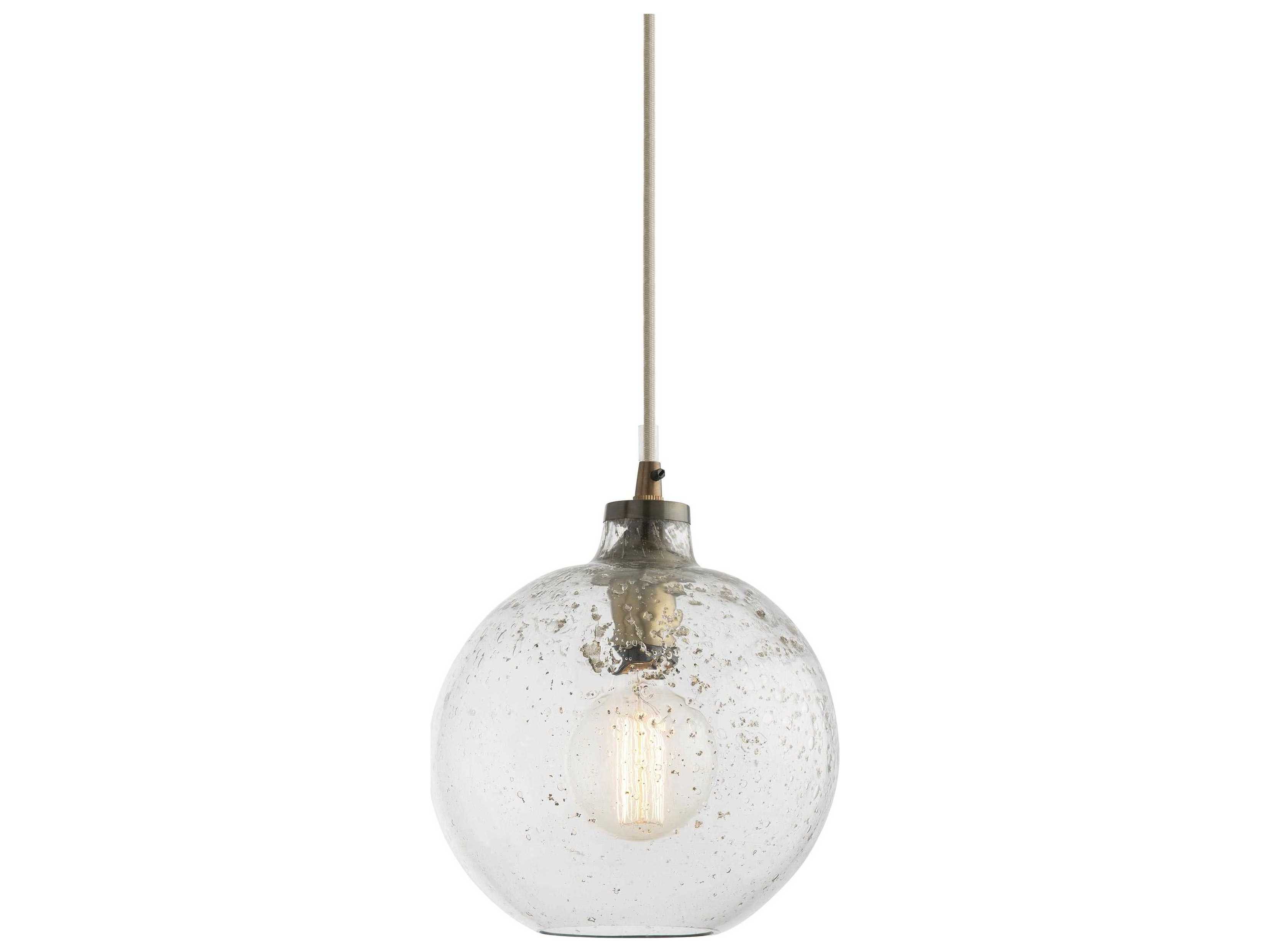 Arteriors Home Monica 1-Light Sand Infused Glass Clear Globe Linear Pendant