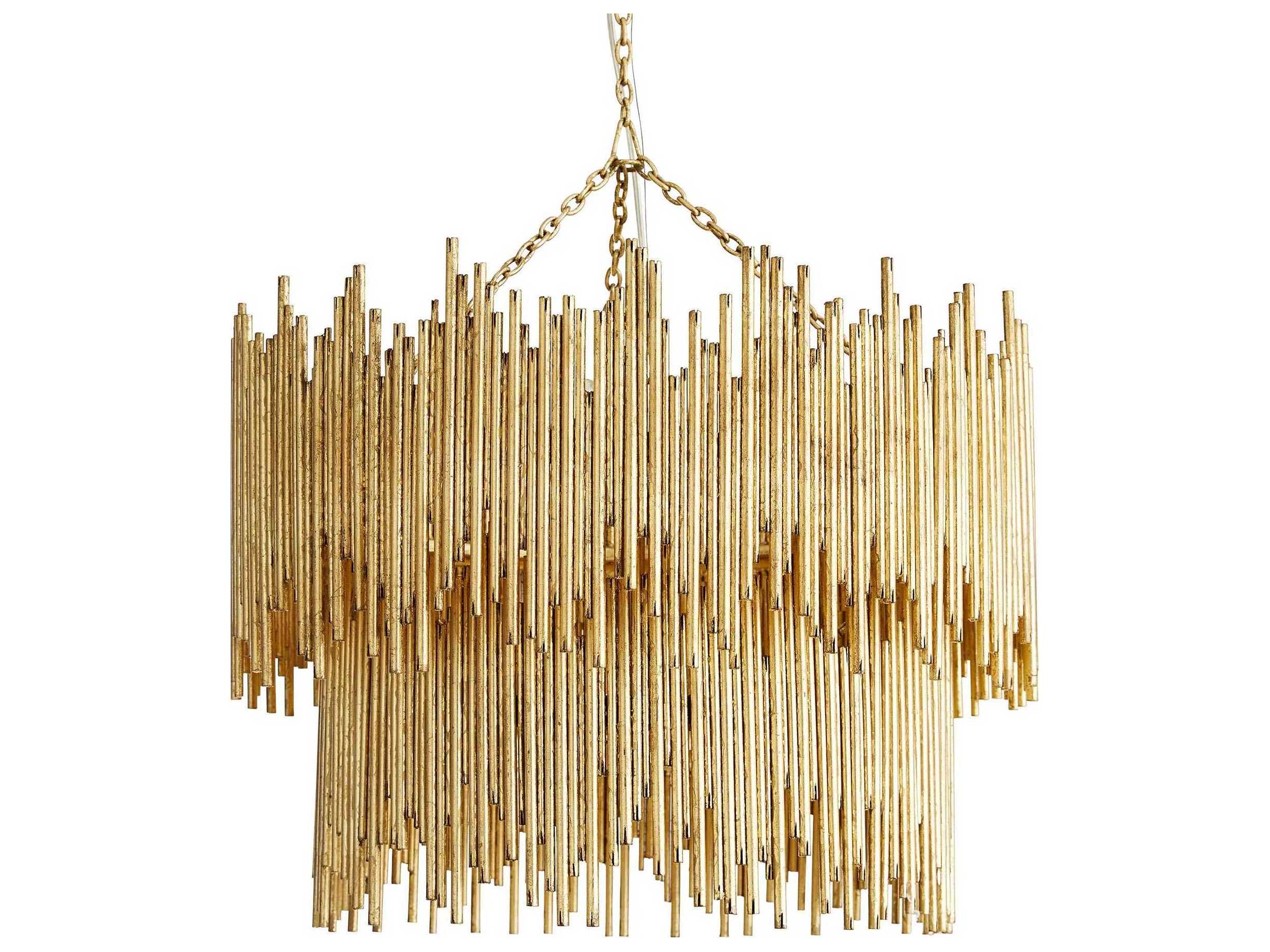 Arteriors Home Prescott 8-Light Gold Leaf Tiered Pendant