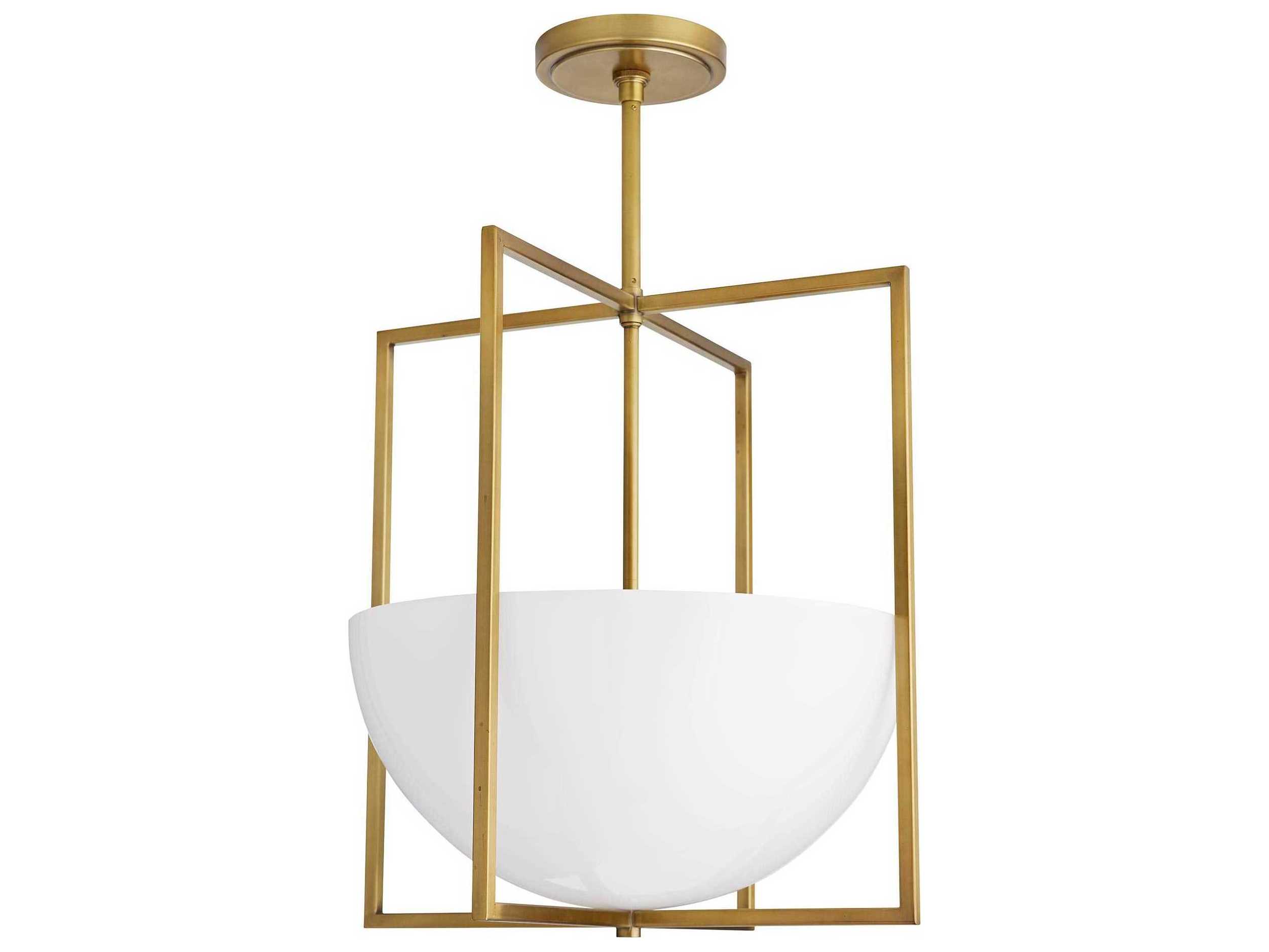 Arteriors Home Royce  2-Light Antique Brass Bowl Geometric Pendant