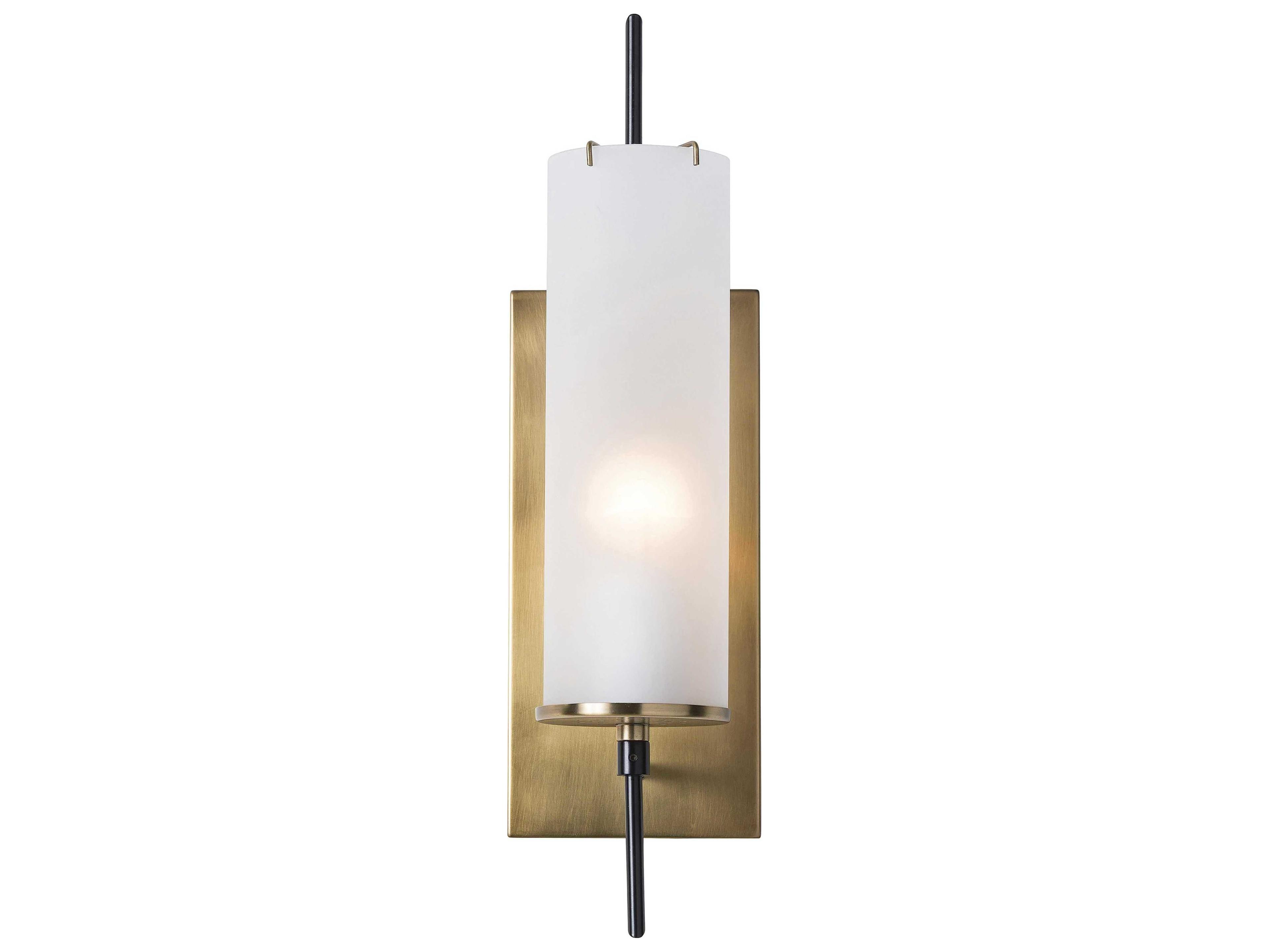 Arteriors Home Stefan 1-Light Antique Brass With Frosted Glass Wall Sconce