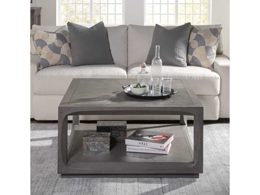 Artistica Appellation Square Wood Gray Cocktail Table
