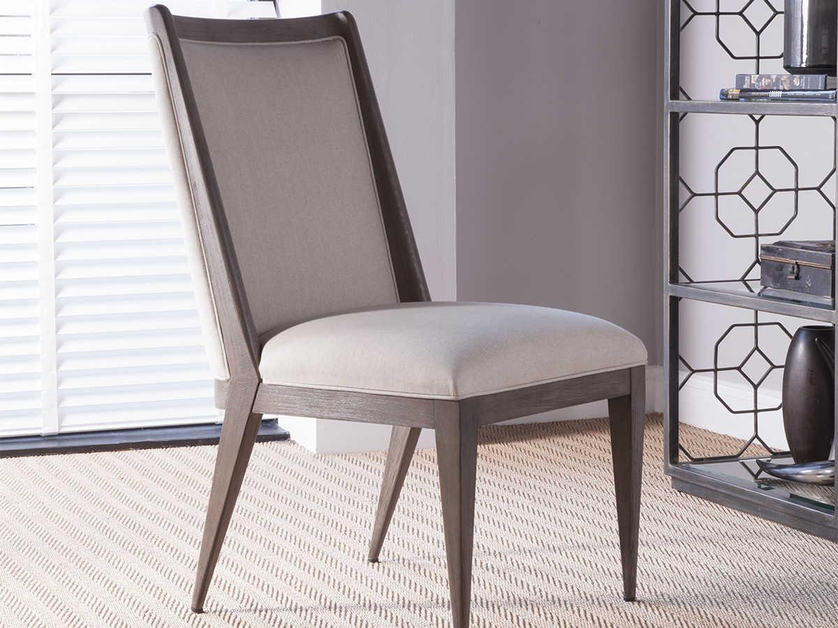 Artistica Haiku Mahogany Wood Brown Upholstered Side Dining Chair