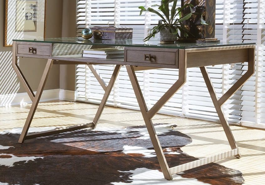 Artistica Interlaken Grigio Brown Mahogany Wood Secretary Desk