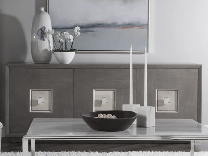 Artistica Mercury 87" Oak Wood Cool Gray Sideboard