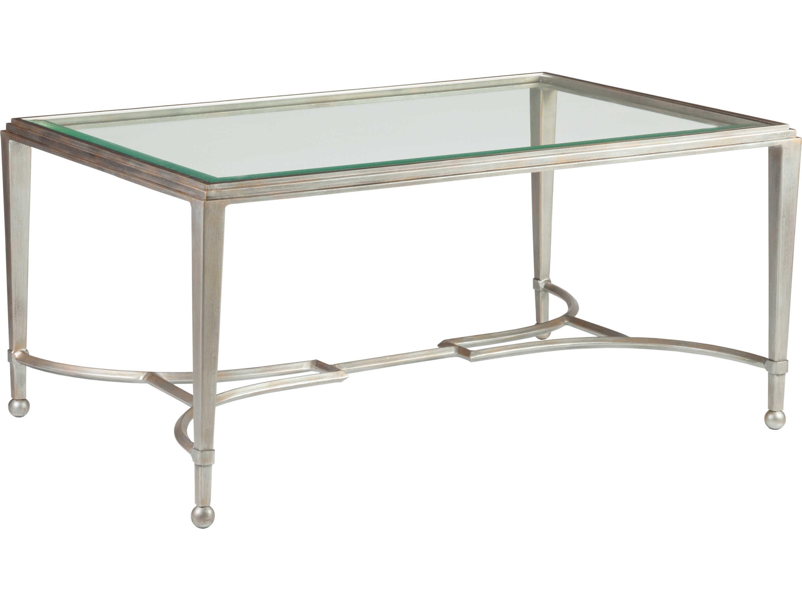 Artistica Metal Designs Sangiovese Rectangular Glass Argento Cocktail Table
