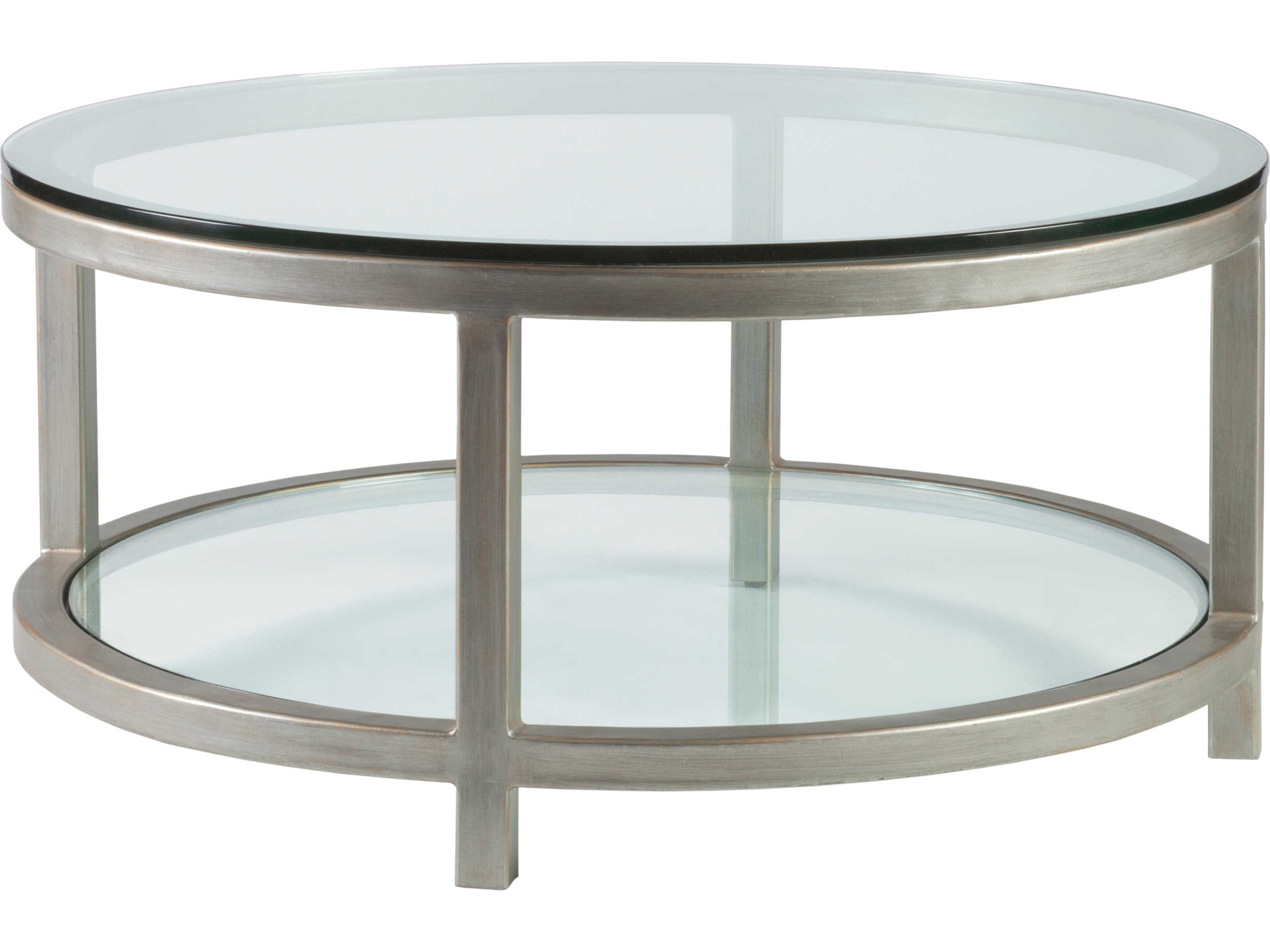 Artistica Metal Designs Per Se Round Glass Argento Cocktail Table