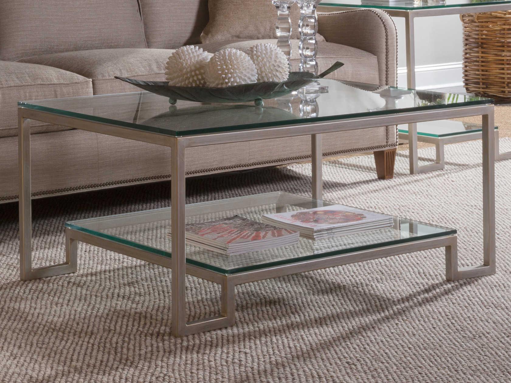 Artistica Metal Designs Bonaire Rectangular Glass Argento Cocktail Table