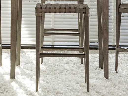 Artistica Milo Mahogany Wood Warm Gray Grigio Bar Stool