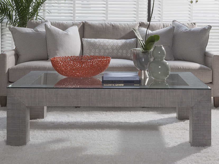 Artistica Precept Rectangular Glass Light Gray Cocktail Table