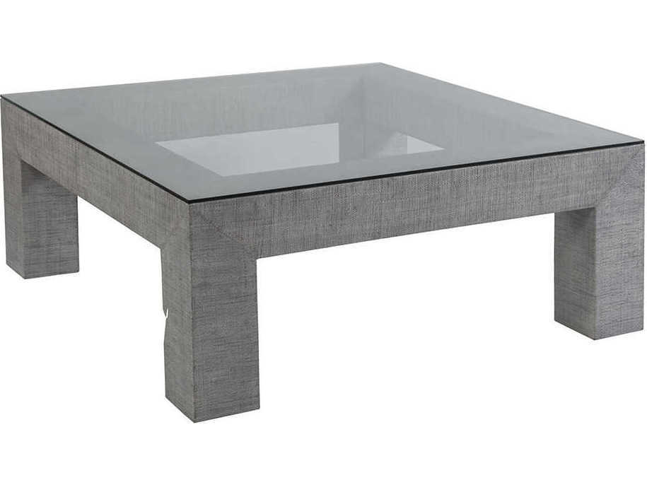 Artistica Precept Square Glass Light Gray Cocktail Table