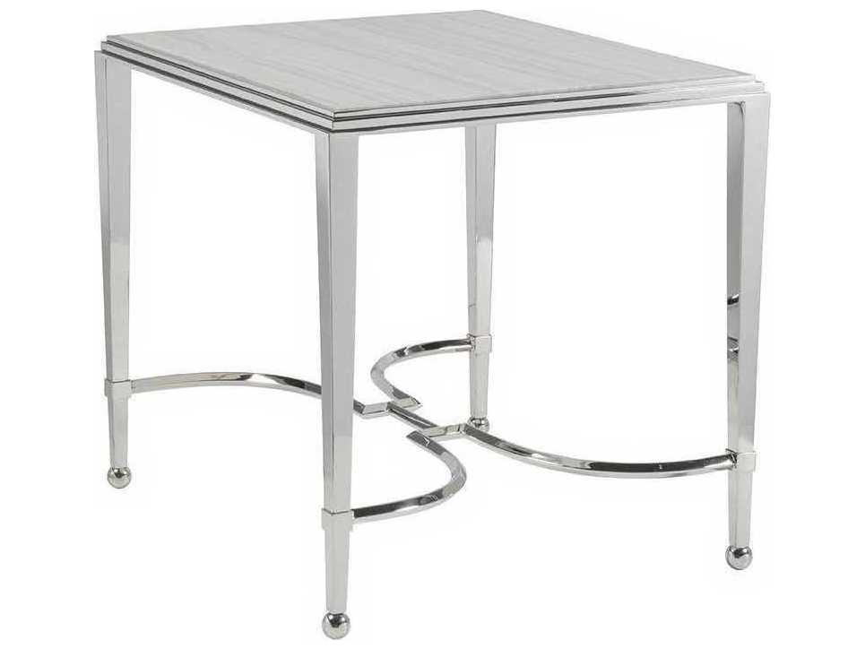 Artistica Sangiovese Rectangular Metal Silver Polished End Table