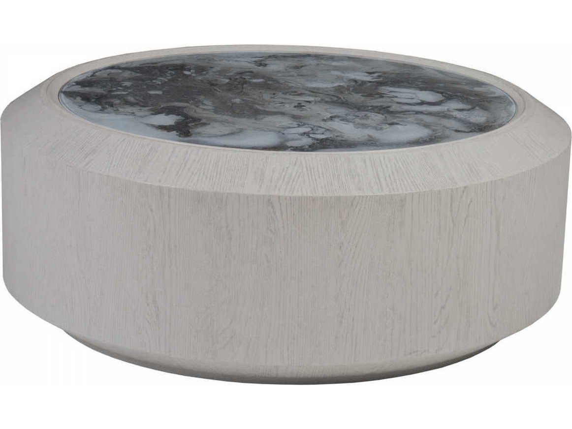 Artistica Signature Designs Metaphor Round Eglomise White Sandblasted Cocktail Table