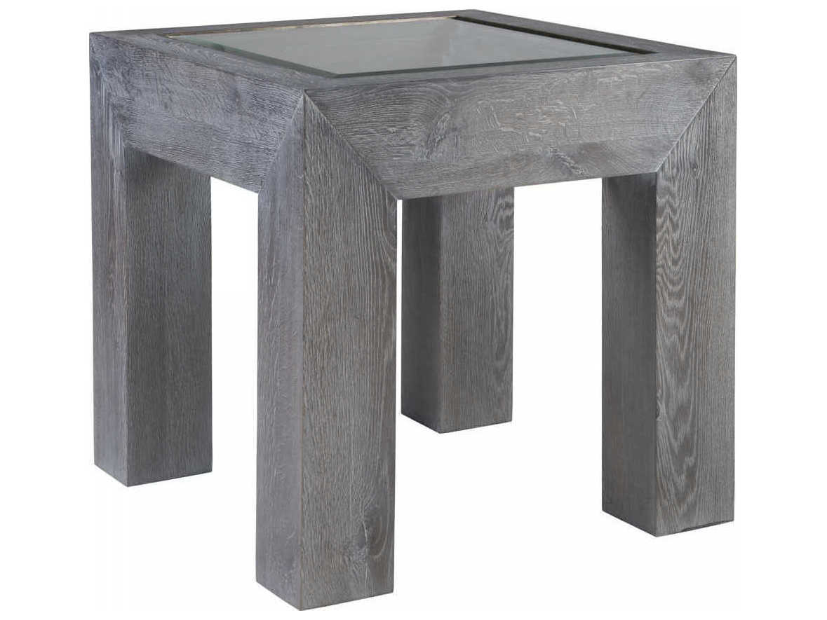 Artistica Signature Designs Accolade Rectangular Beveled Glass Waxed Carbon End Table