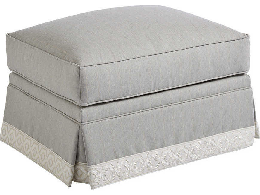 Barclay Butera Upholstery Blaire Gray Upholstered Ottoman