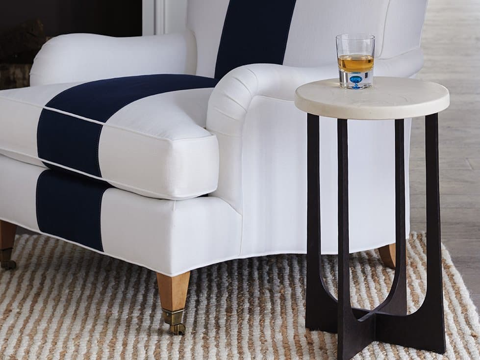 Barclay Butera Newport Breakwater Round Sandstone End Table