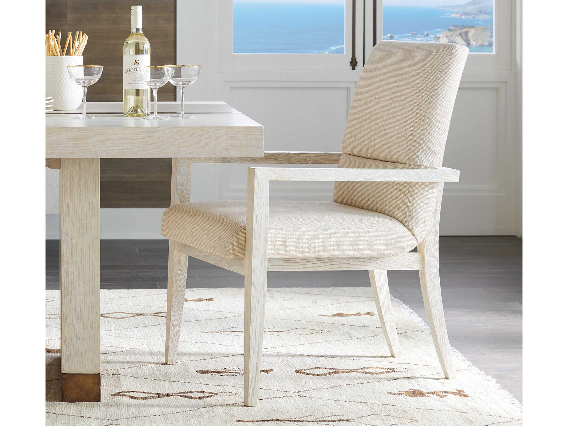 Barclay Butera Carmel Palmero Beige Upholstered Arm Dining Chair