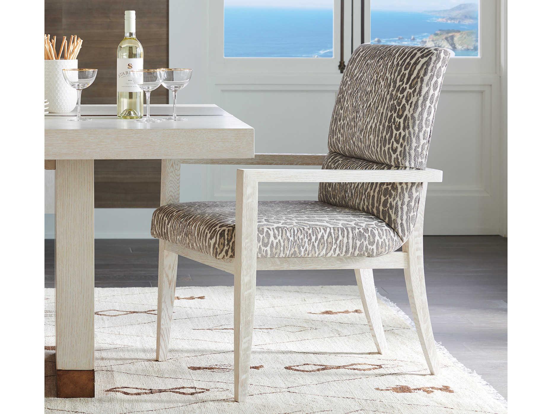 Barclay Butera Carmel Palmero Brown Upholstered Arm Dining Chair