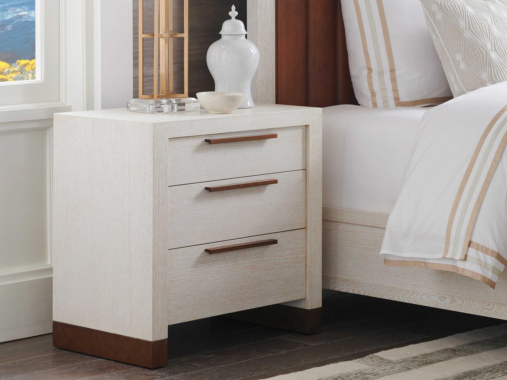Barclay Butera Carmel Mc Way 3-Drawers White Nightstand