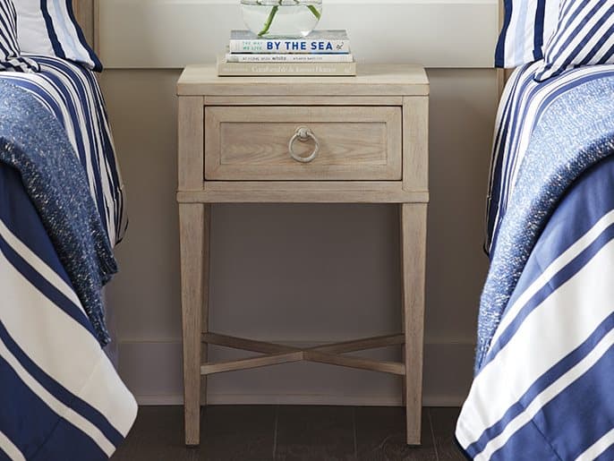 Barclay Butera Newport Clay 1-Drawer Gray Nightstand