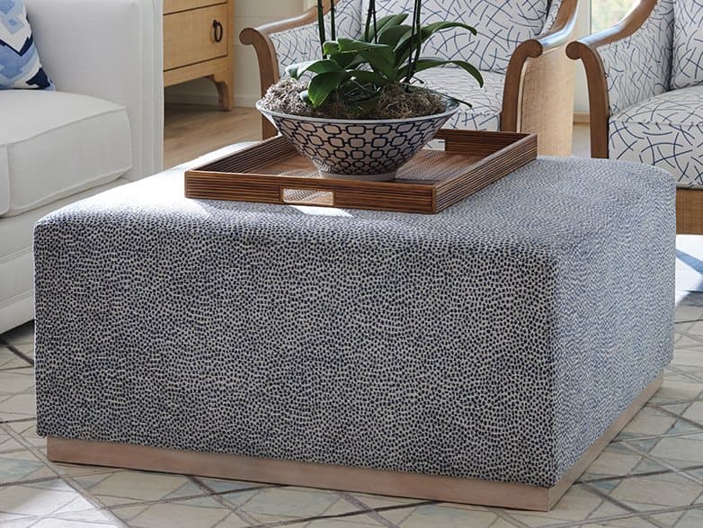 Barclay Butera Upholstery Clayton Cocktail Gray Upholstered Ottoman