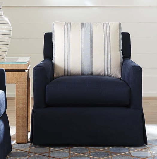 Barclay Butera Upholstery Harlow Swivel Beige Fabric Club Chair