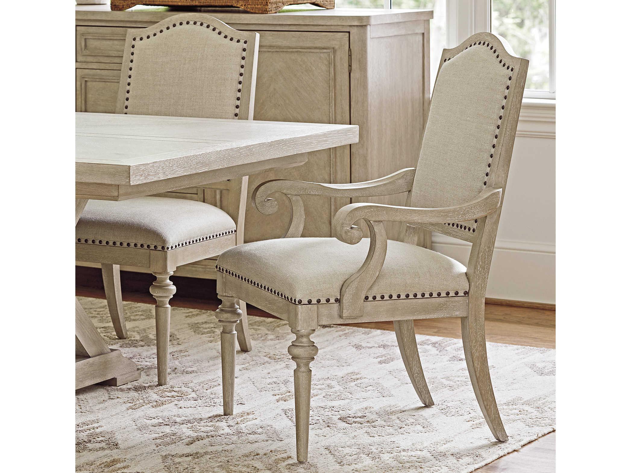 Barclay Butera Malibu Aidan Brown Upholstered Arm Dining Chair