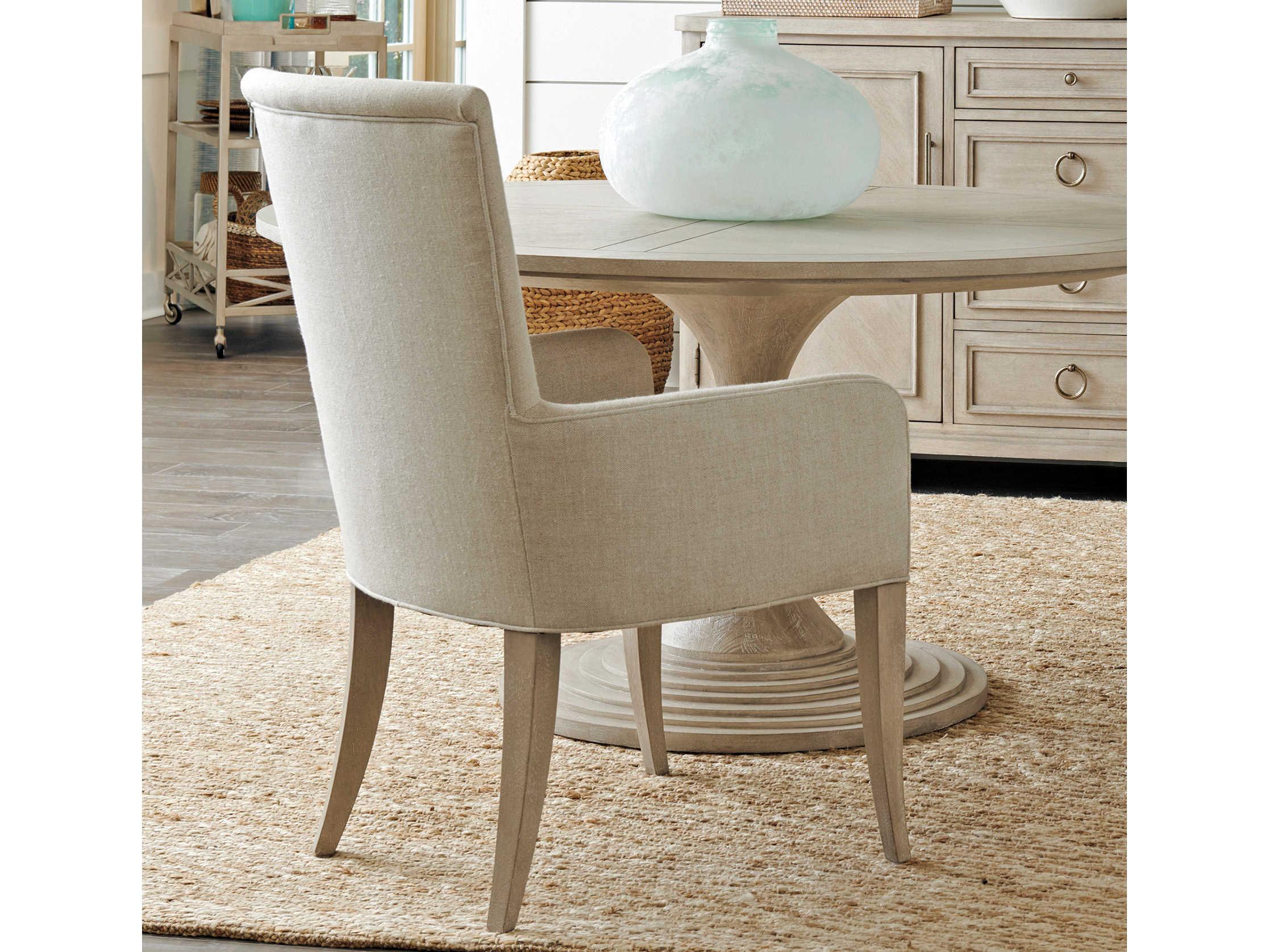 Barclay Butera Malibu Serra Brown Upholstered Arm Dining Chair