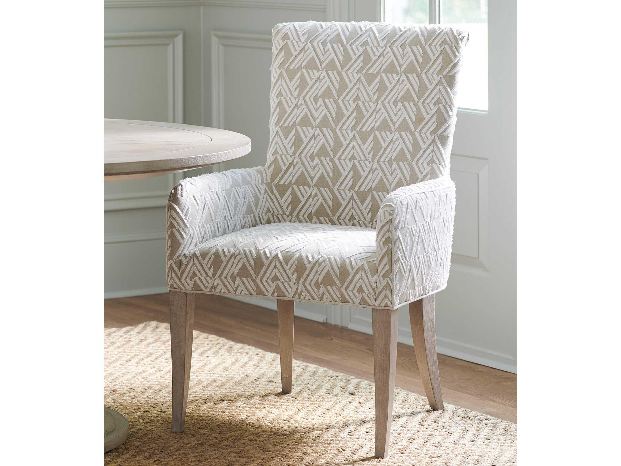 Barclay Butera Malibu Serra Brown Upholstered Arm Dining Chair