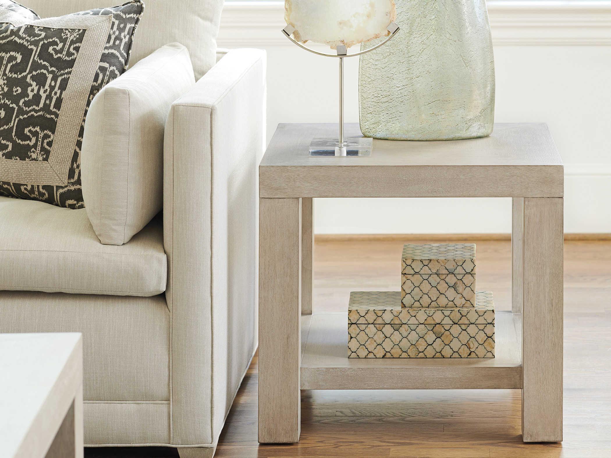 Barclay Butera Malibu Surfrider Square Wood End Table