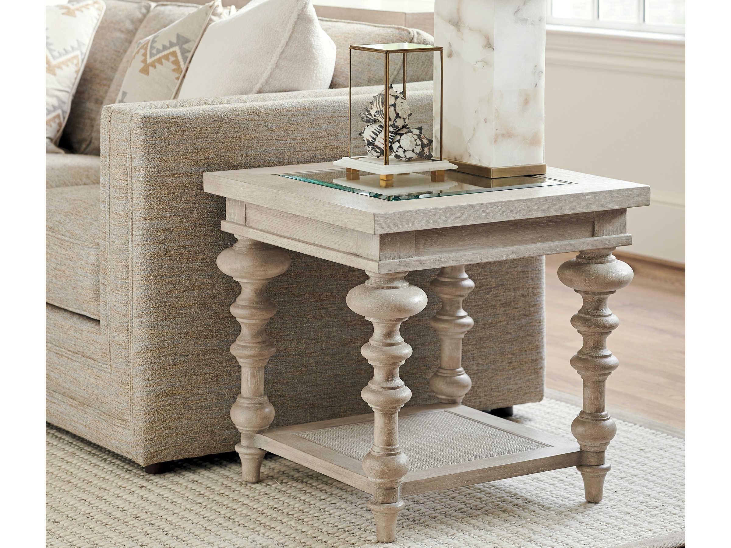 Barclay Butera Malibu Castlerock Square Glass End Table