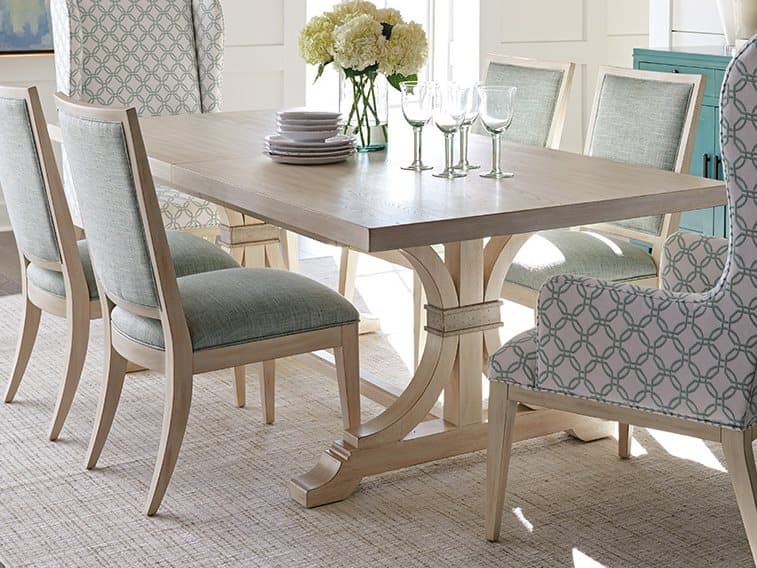 Barclay Butera Newport Oceanfront Rectangular Wood Sailcloth Dining Table