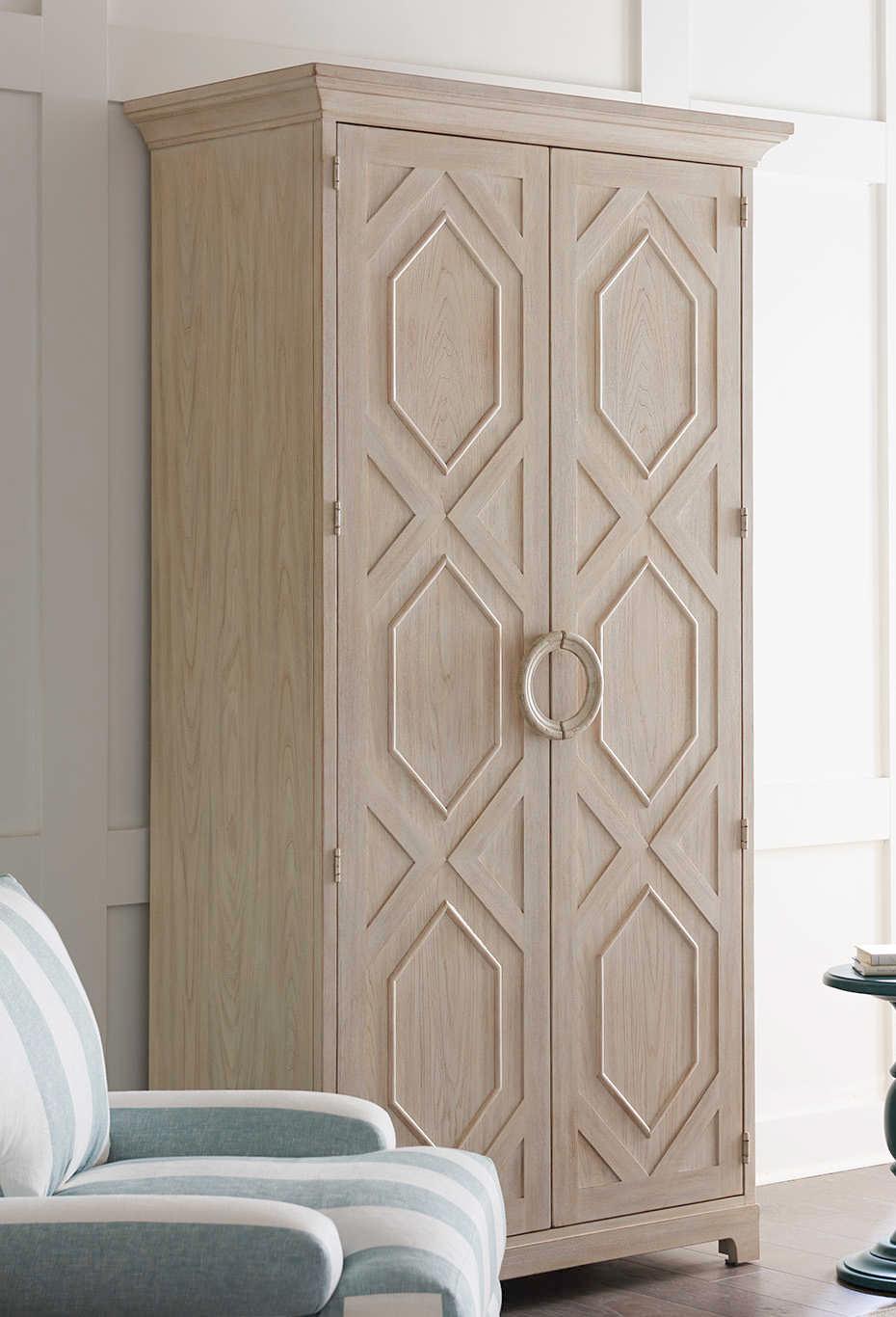 Barclay Butera Newport Pacific Coast Sailcloth Display Cabinet