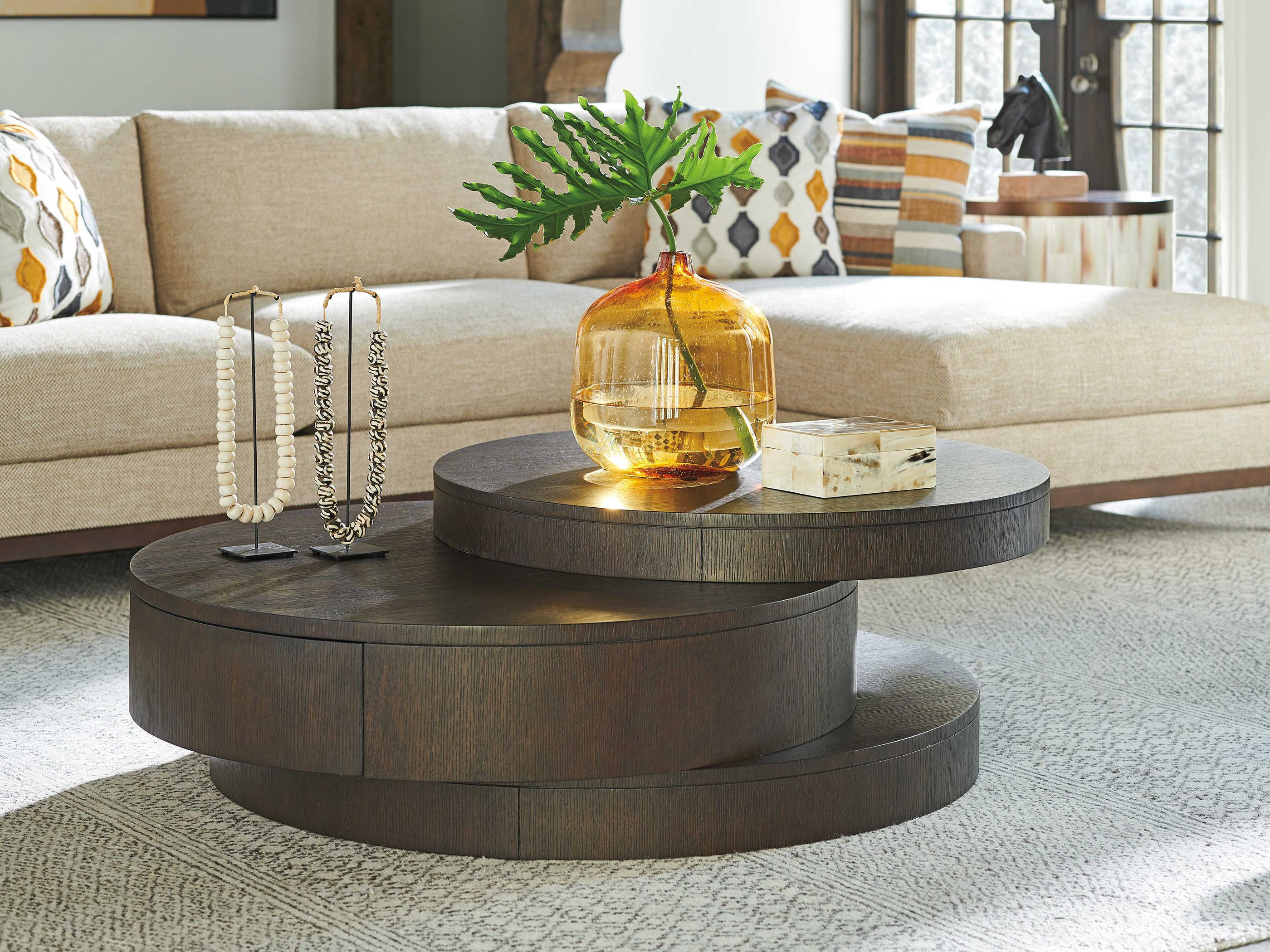 Barclay Butera Park City Mountaineer Round Wood Cocktail Table