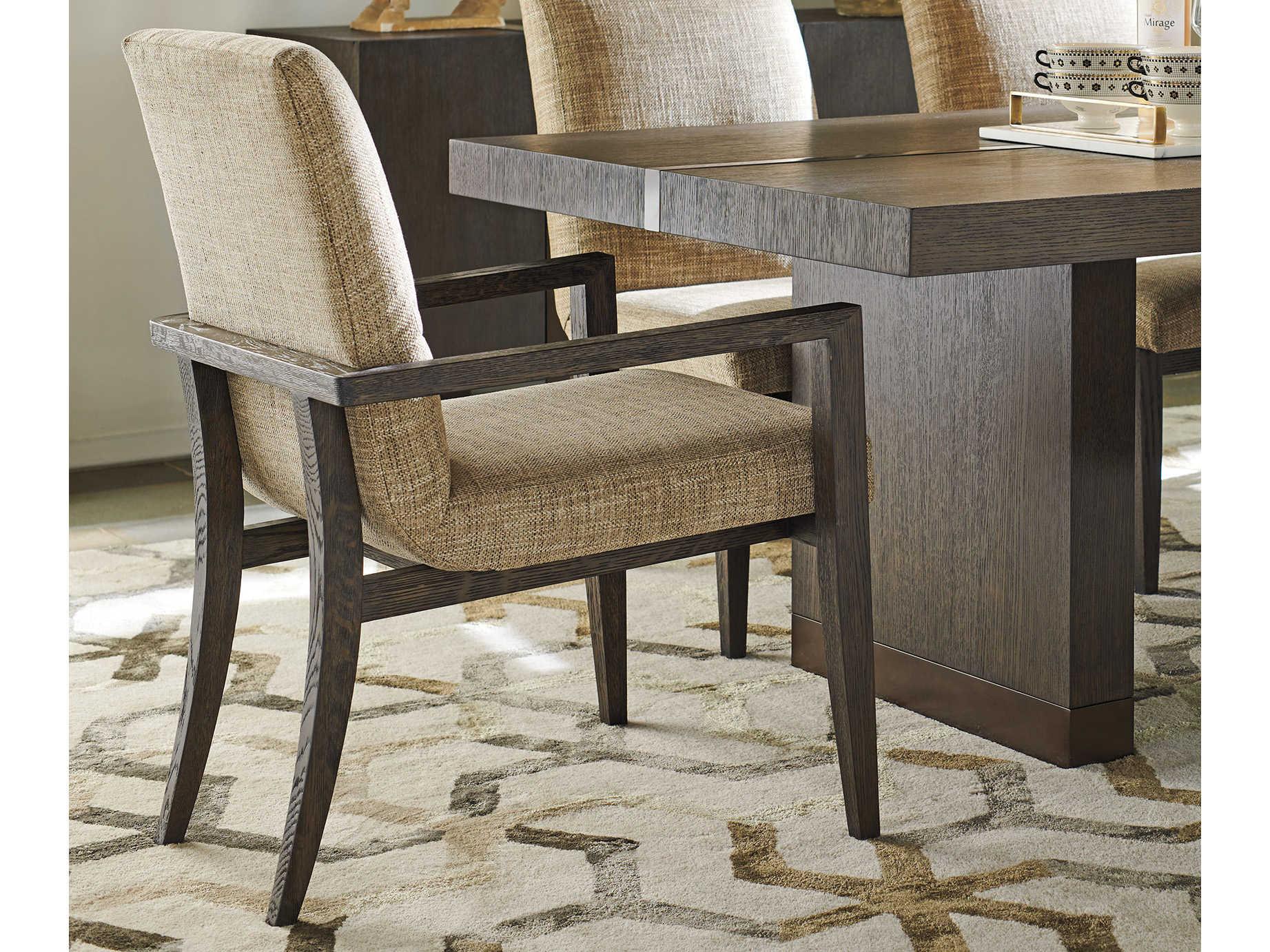 Barclay Butera Park City Glenwild Brown Upholstered Arm Dining Chair