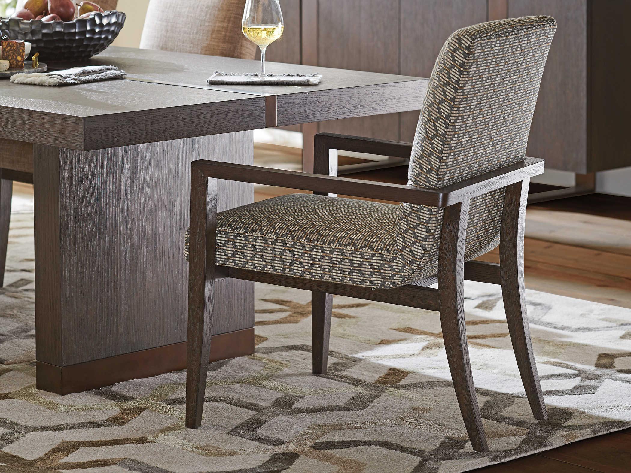 Barclay Butera Park City Glenwild Brown Upholstered Arm Dining Chair