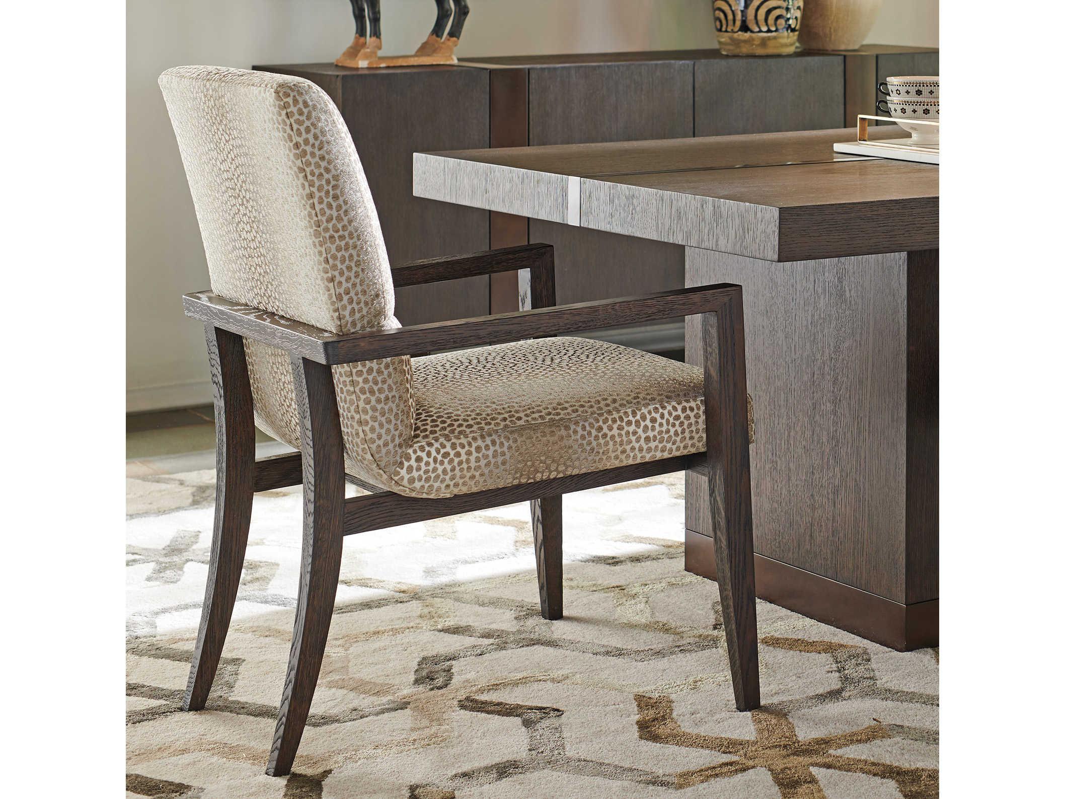 Barclay Butera Park City Glenwild Brown Upholstered Arm Dining Chair