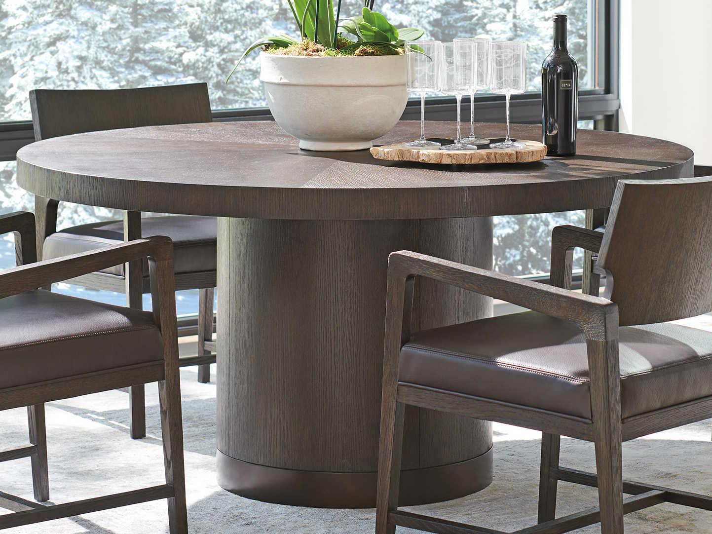 Barclay Butera Park City Silvercreek Round Wood Dining Table