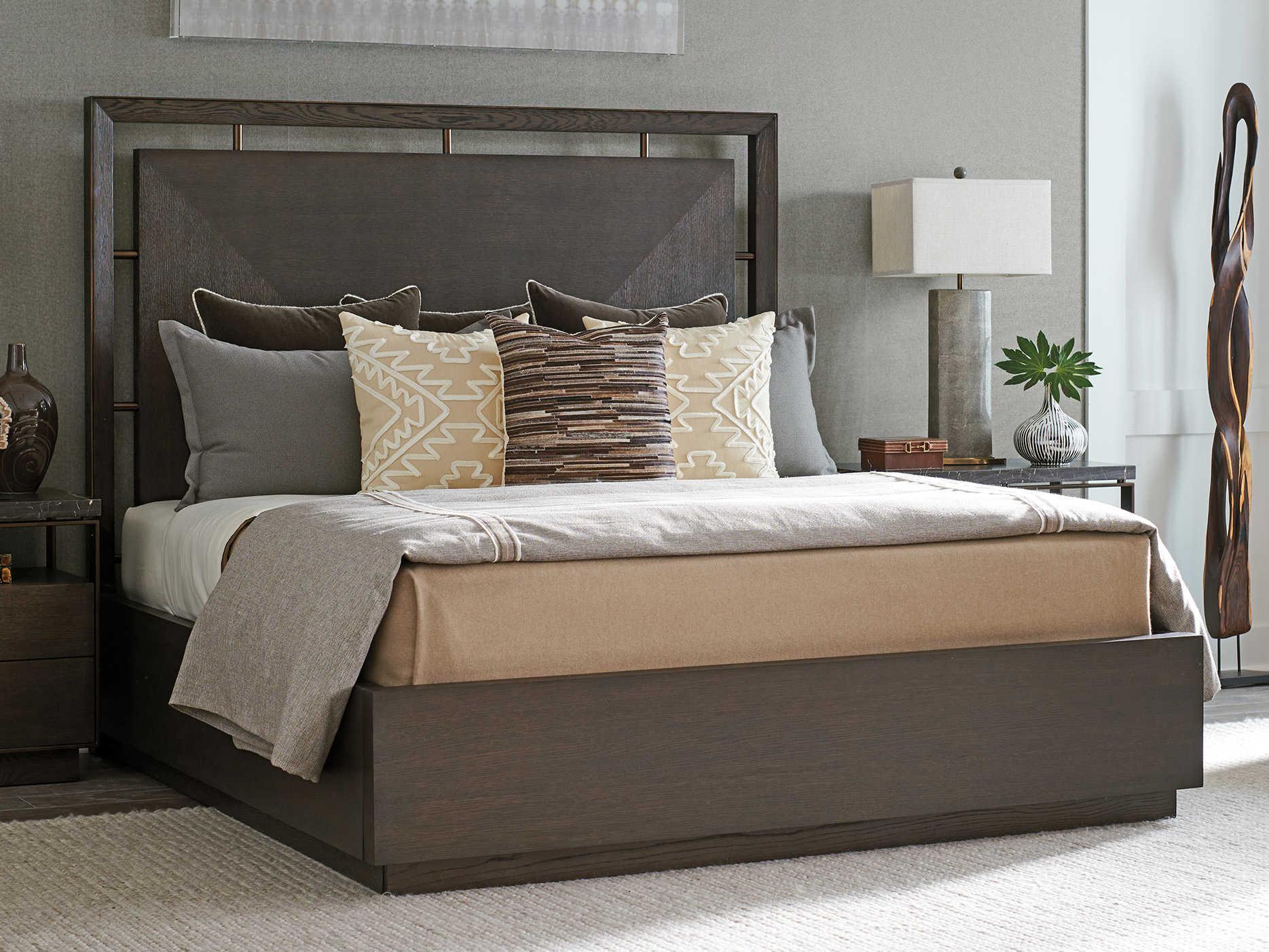 Barclay Butera Park City Sundance Brown Wood California King Panel Bed