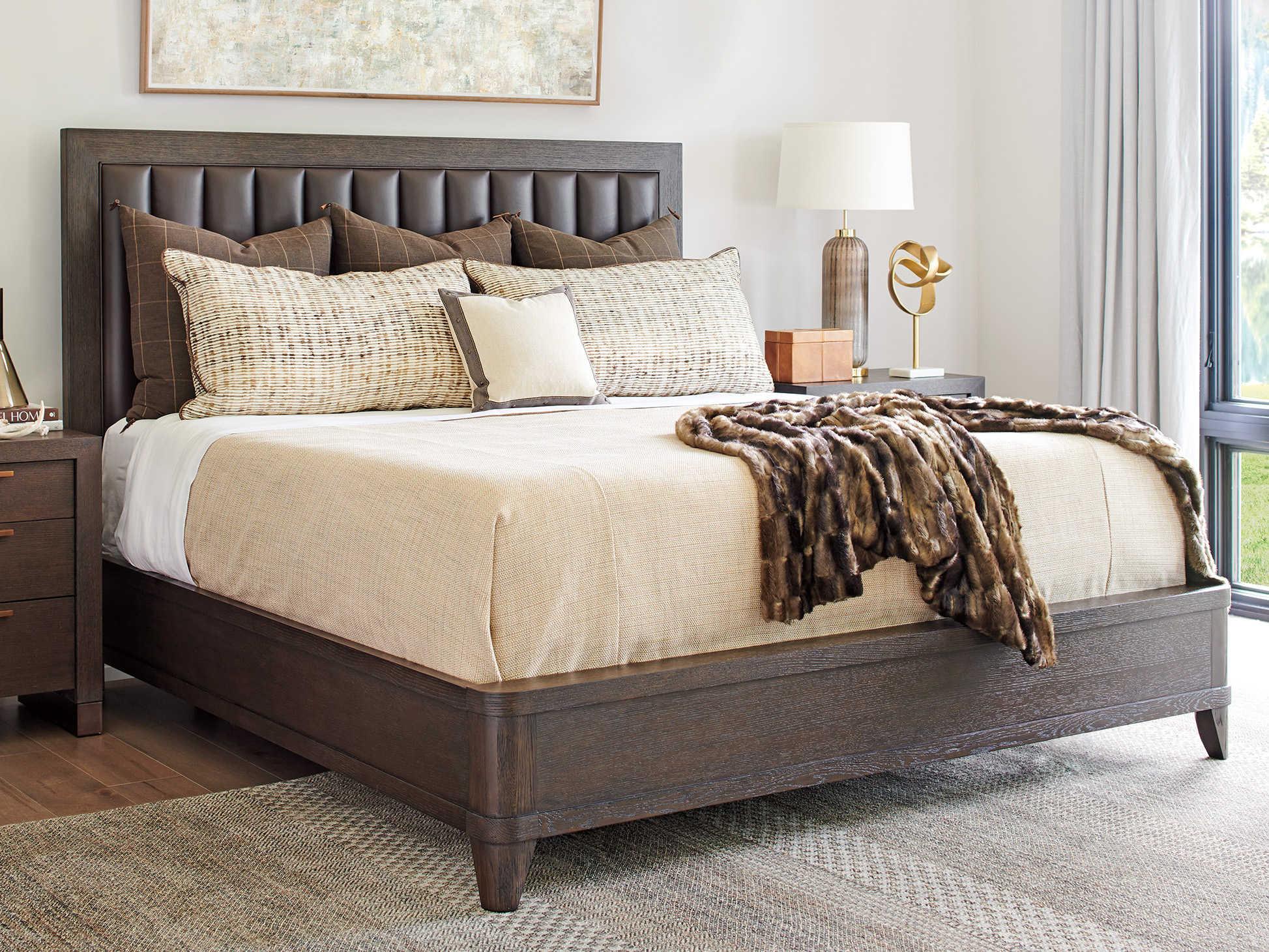 Barclay Butera Park City Talisker Dark Mocha Brown Wood Queen Panel Bed