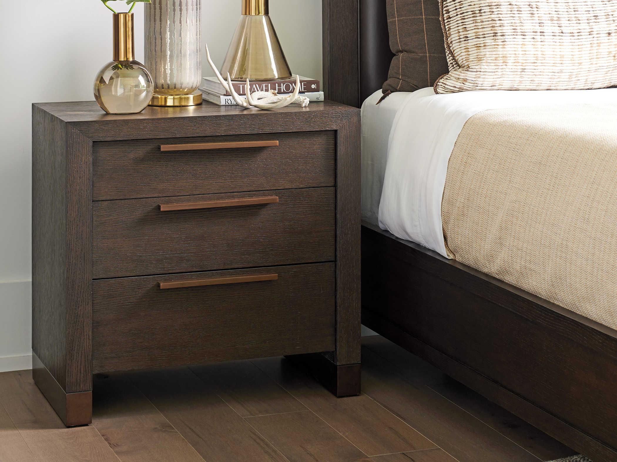 Barclay Butera Park City Jordanelle 3-Drawers Brown Nightstand