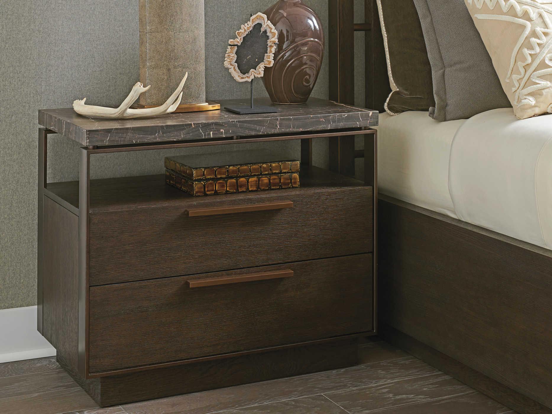 Barclay Butera Park City Empire Pass 2-Drawers Brown Chest Nightstand
