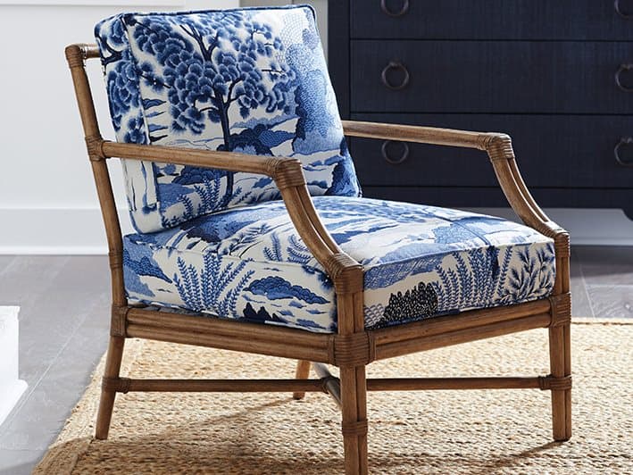 Barclay Butera Upholstery Redondo Blue Fabric Accent Chair