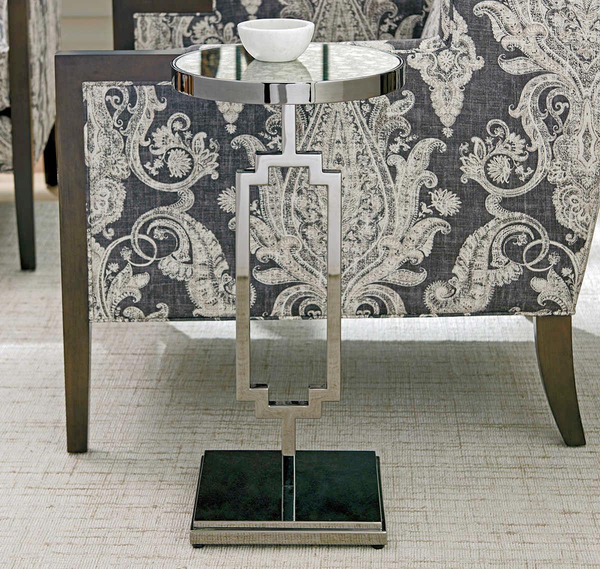 Barclay Butera Brentwood Stonehill Round Glass Wilshire End Table