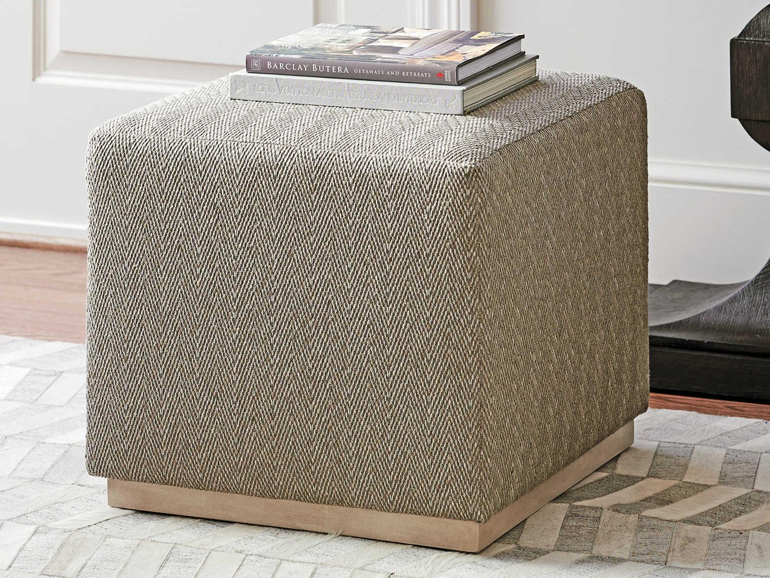 Barclay Butera Upholstery Colby Gray Upholstered Ottoman