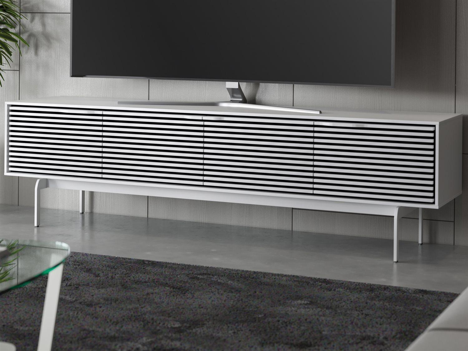 BDI Align 81" Solid Wood Satin White Media Console