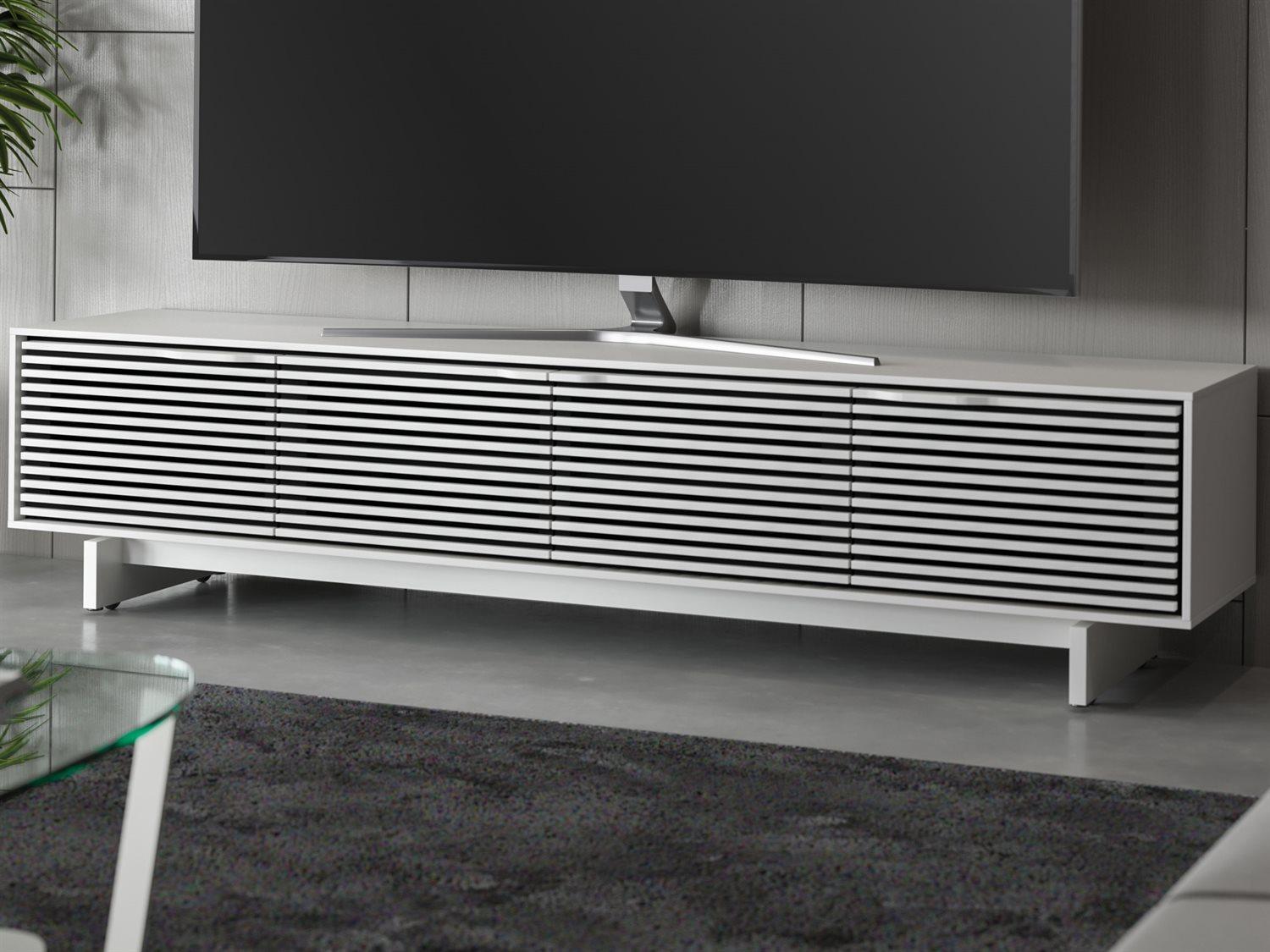 BDI Align 81" Solid Wood Satin White Media Console